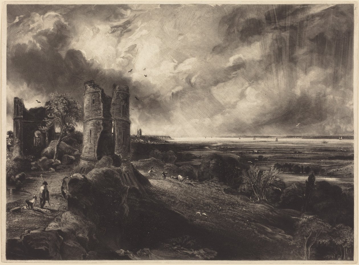 Castelo de Hadleigh (prancha grande) de John Constable