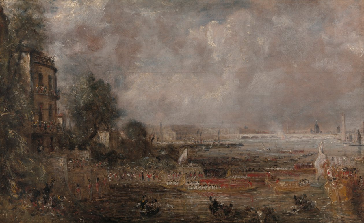 Esboço de meio tamanho para a abertura da ponte Waterloo ("Whitehall Stairs, 18 de Junho de 1817") de John Constable
