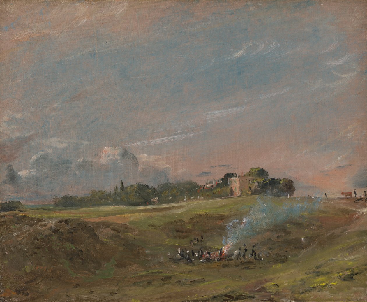 Hampstead Heath, com uma fogueira de John Constable