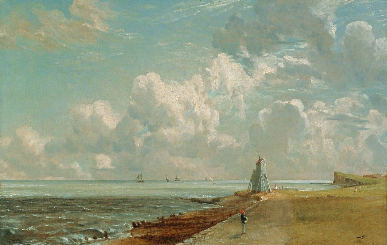 Harwich, The Low Lighthouse e Beacon Hill, c.1820 (óleo sobre tela) de John Constable