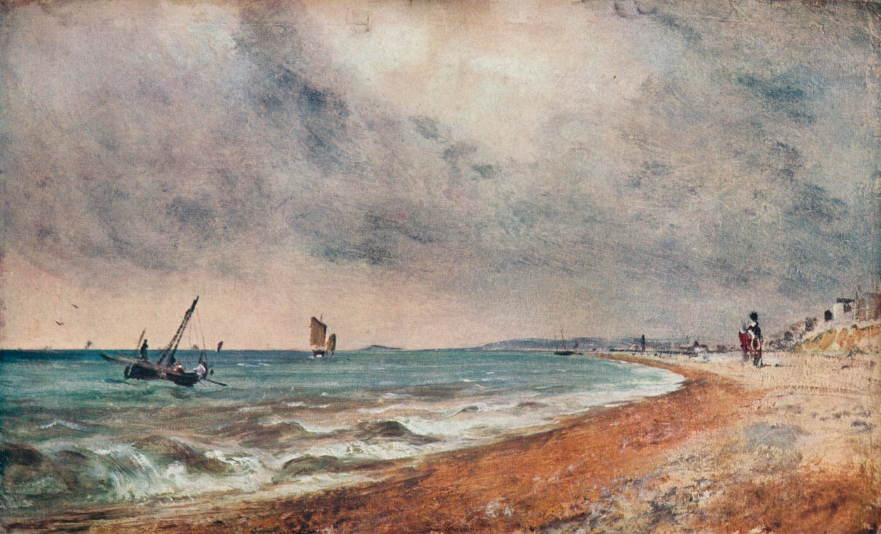 Hove Beach, com barcos de pesca, c1824 de John Constable