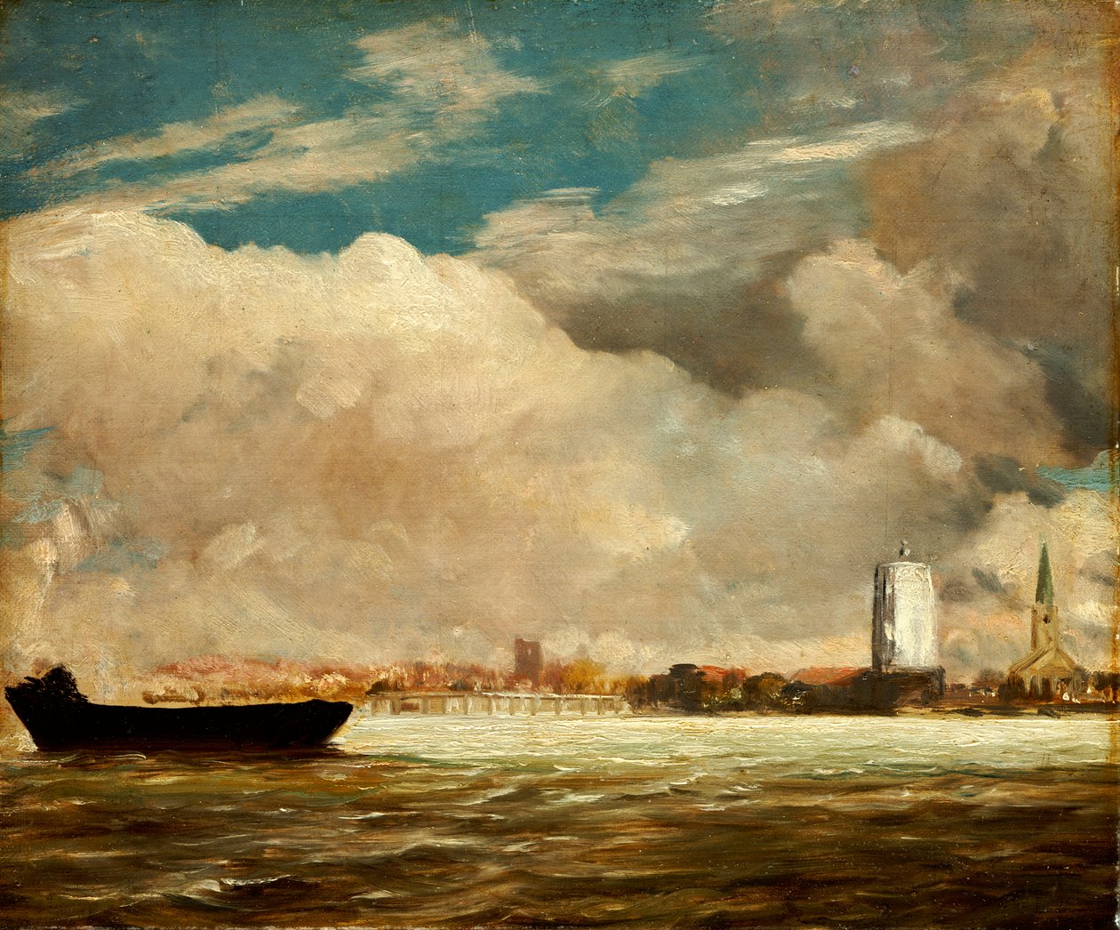 No Tamisa, perto da ponte de Battersea, c.1816 de John Constable