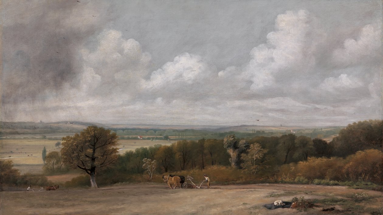 Cena de lavoura em Suffolk, 1824 a 1825. de John Constable