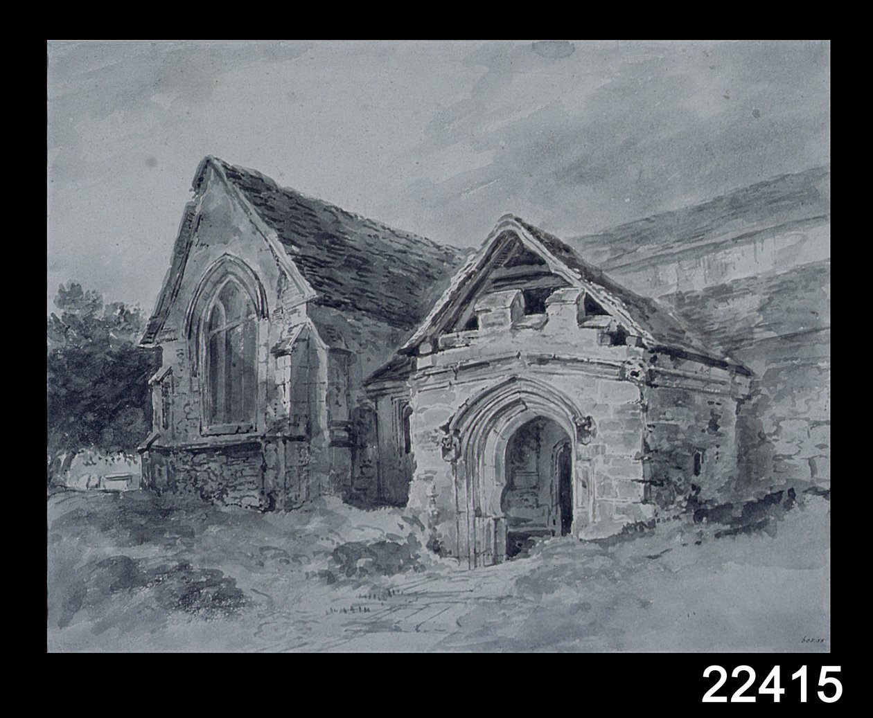 Pórtico e transepto de uma igreja, c.1850-11 de John Constable