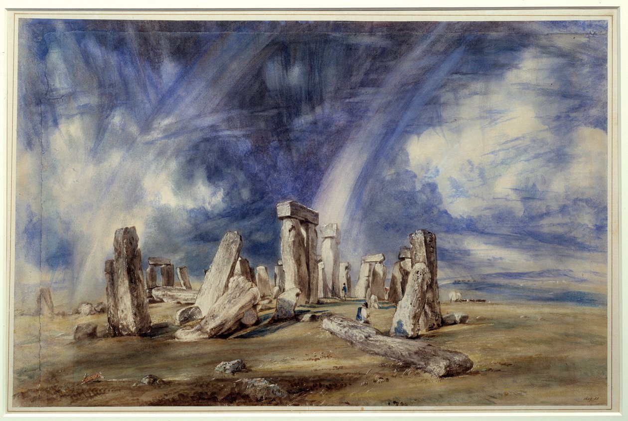 Sítio pré-histórico de Stonehenge (Inglaterra). Pintura de John Constable (1776-1837) de John Constable