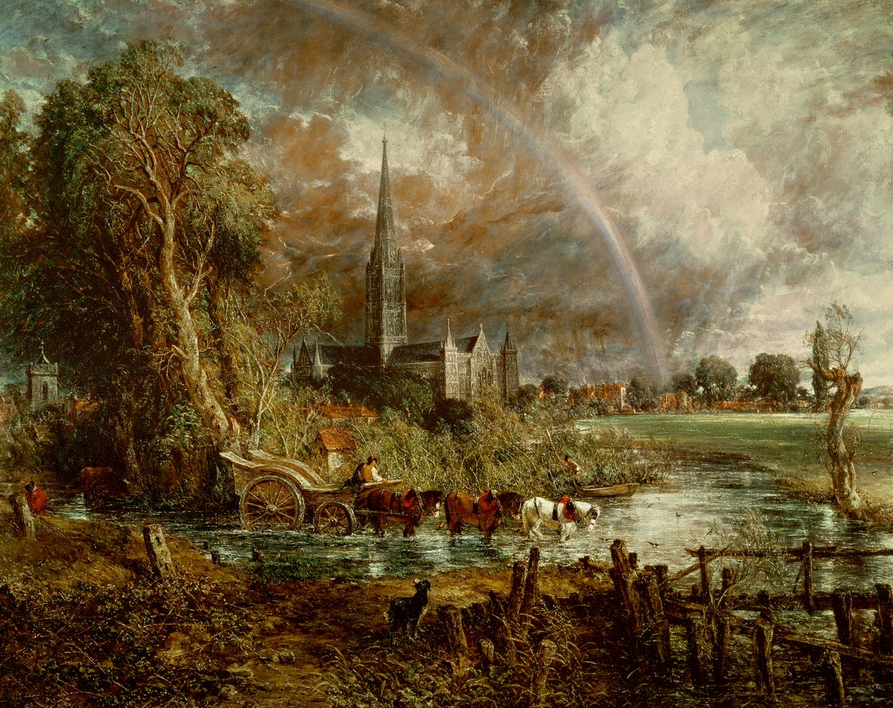 Salisbury Cathedral From the Meadows, 1831 (ver 188984-188985 para detalhes) de John Constable