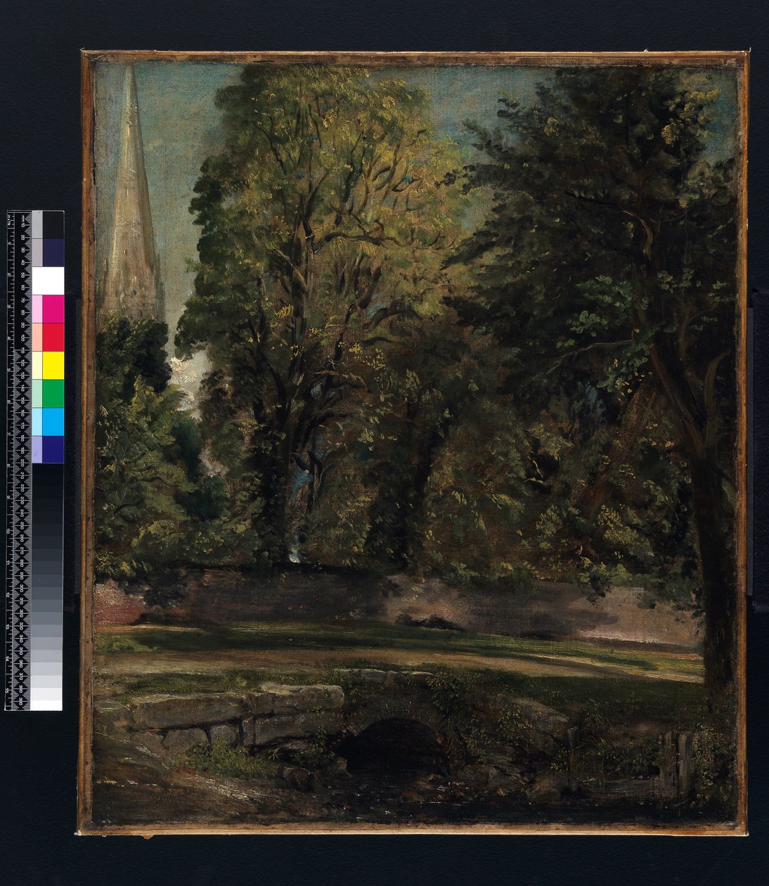 Catedral de Salisbury vista acima da parede perto de John Constable