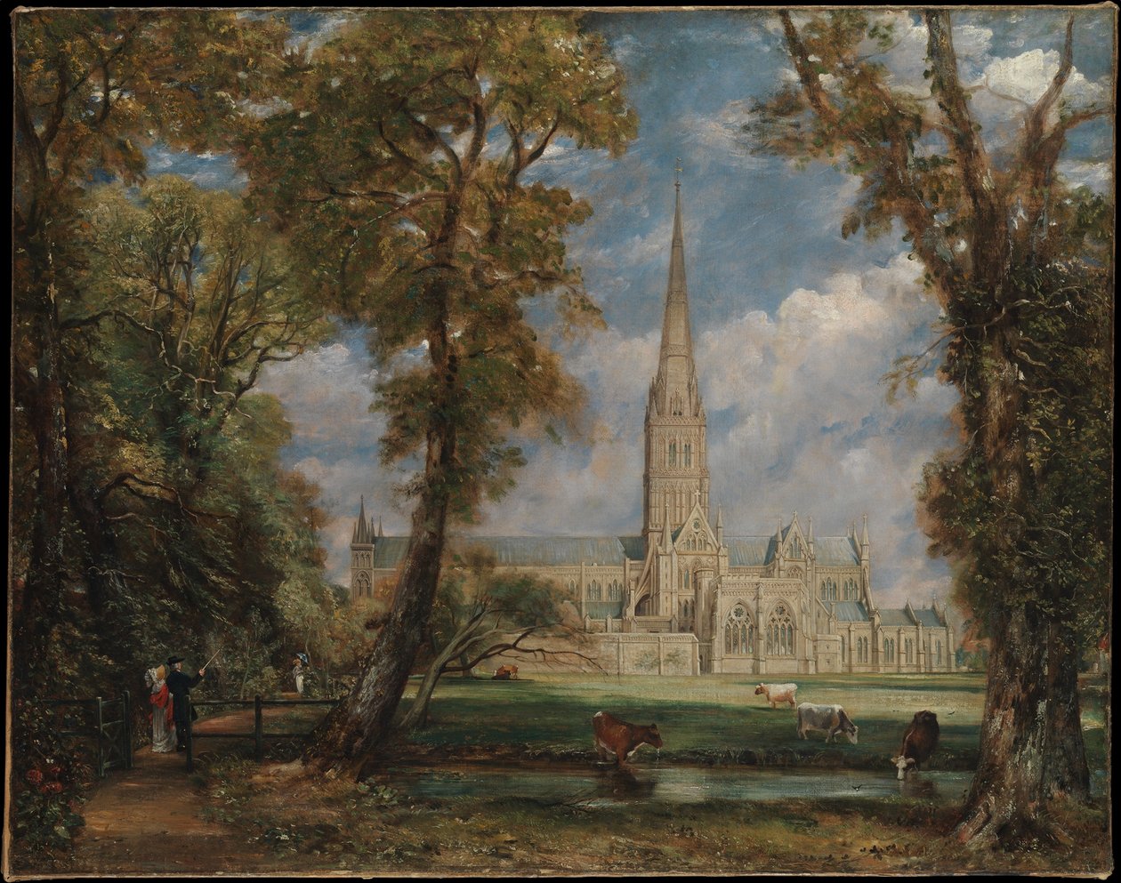 A Catedral de Salisbury vista dos Jardins do Bispo de John Constable