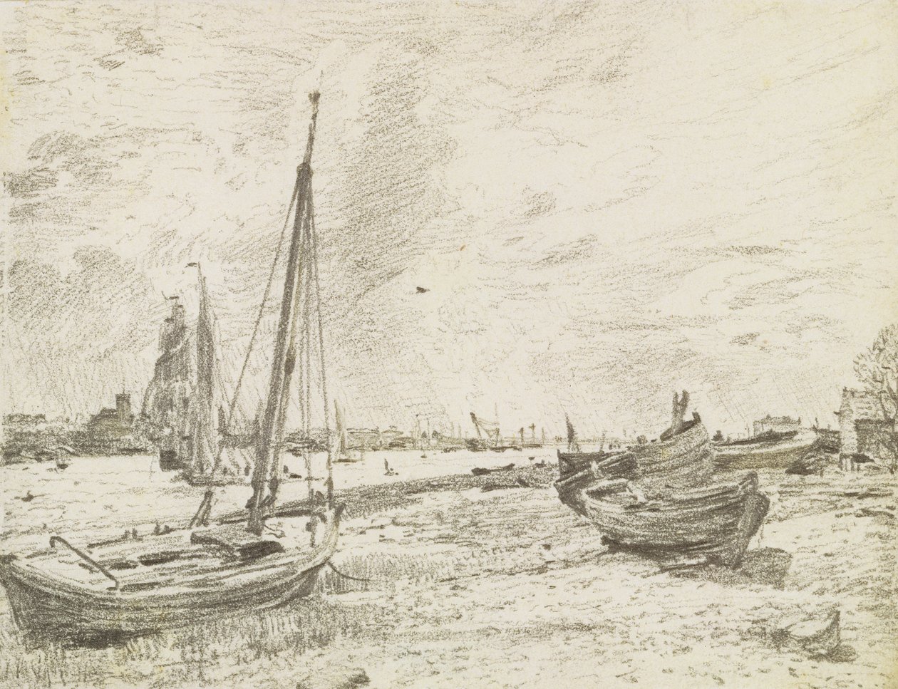 Envio no Tamisa, c.1818 (grafite sobre papel) de John Constable