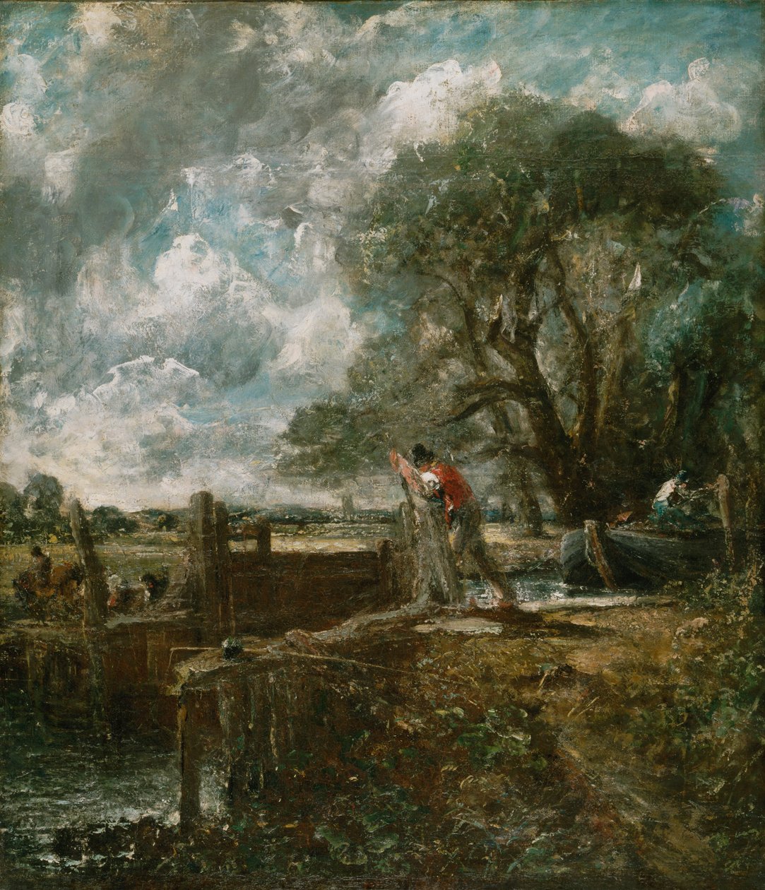 Esboço para «Um barco a passar uma eclusa» de John Constable