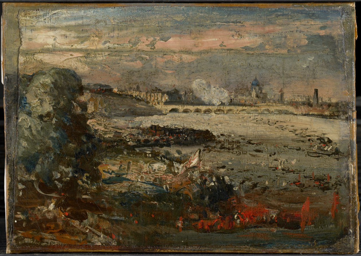 Esboço para «A abertura da ponte de Waterloo vista das escadas de Whitehall, 18 de junho de 1817» de John Constable