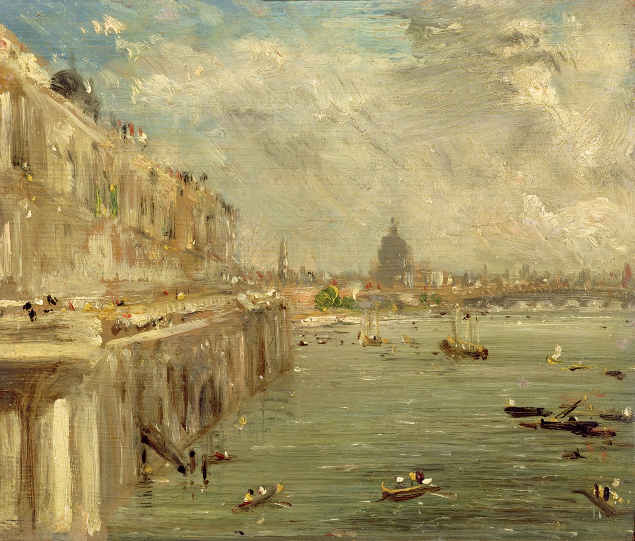 Terraço da casa de Somerset da ponte de Waterloo, c.1819 de John Constable