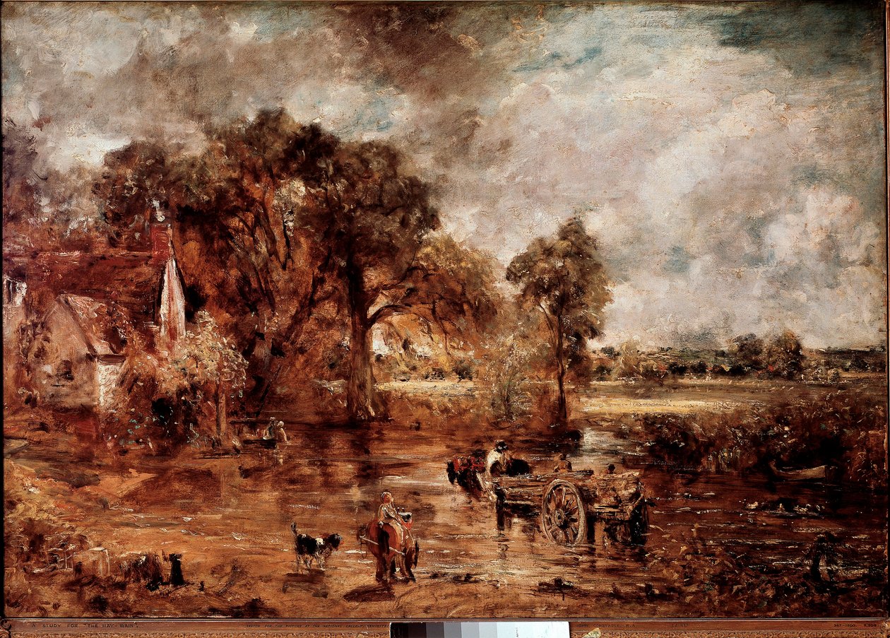 Estudar para "O Feno de Feno". Pintura de John Constable (1776-1837) 1820-1821 Sol. 137x188 cm Londres, Victoria e Albert Museum. de John Constable