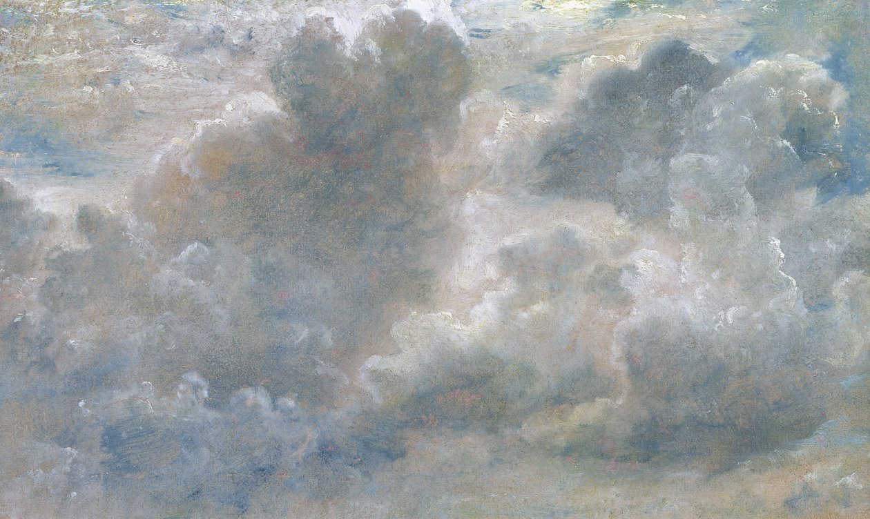 Estudo das Nuvens Cumulus, 1822 (óleo sobre papel colocado sobre tela) de John Constable