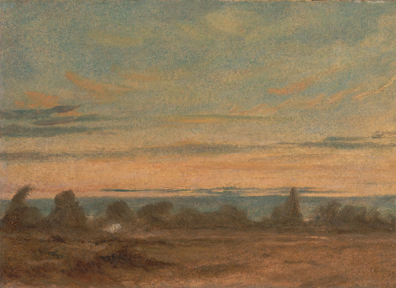Verão - Evening Landscape, ca. 1825. de John Constable
