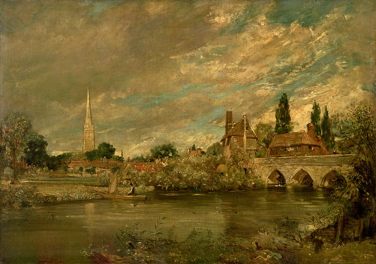 A Ponte de Harnham e a Catedral de Salisbury, cerca de 1820 de John Constable