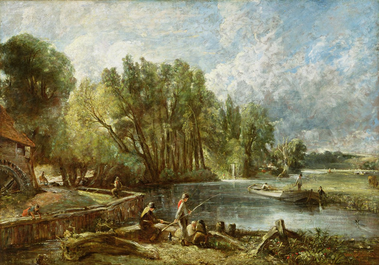 Os jovens Waltonians - moinho de Stratford, c.1819-25 de John Constable