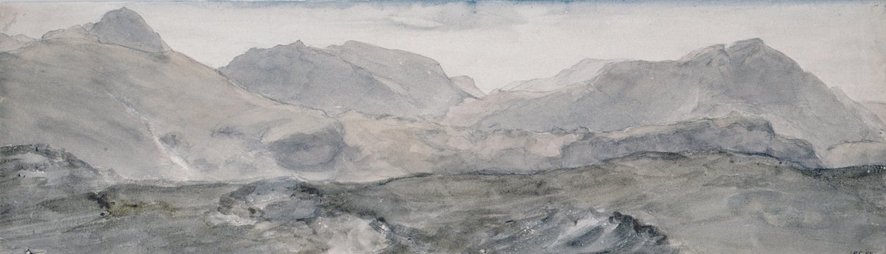 Vista do topo do penhasco de Honister (aquarela) de John Constable