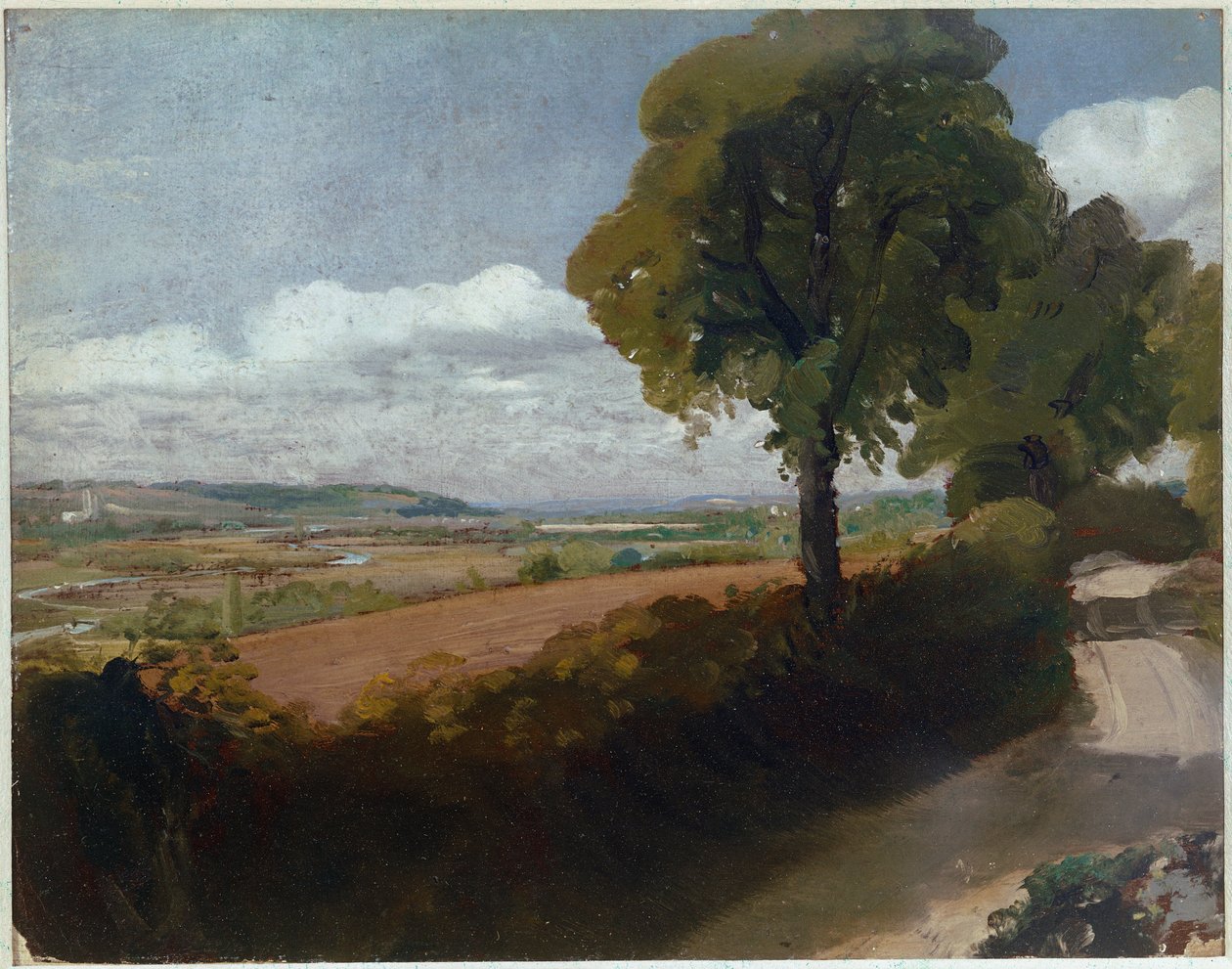Vista de Dedham da faixa que vai da Igreja de East Bergholt até Flatford (óleo sobre tela de John Constable