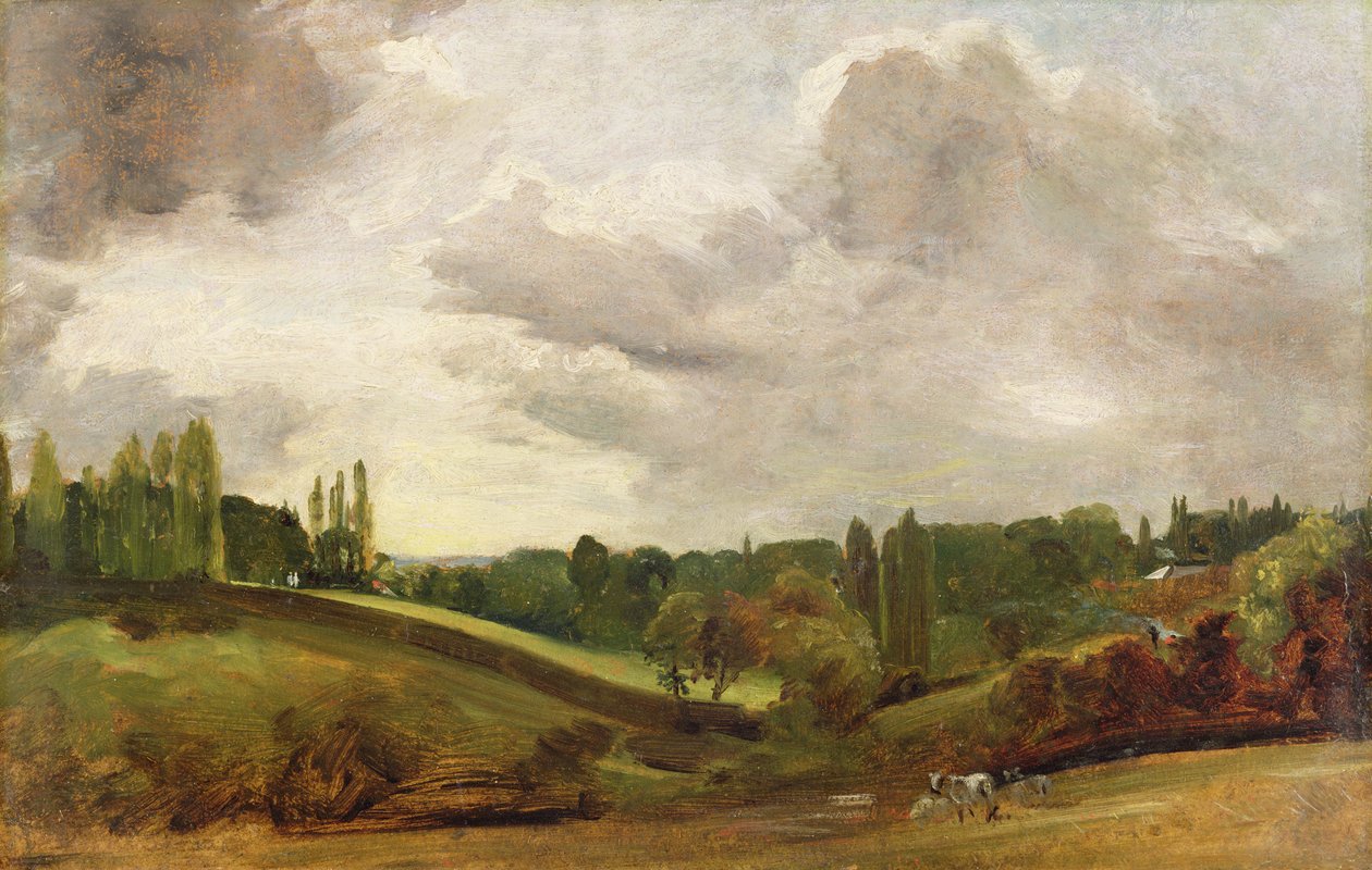 Vista de Bergholt Oriental, c.1813 (óleo sobre tela) de John Constable