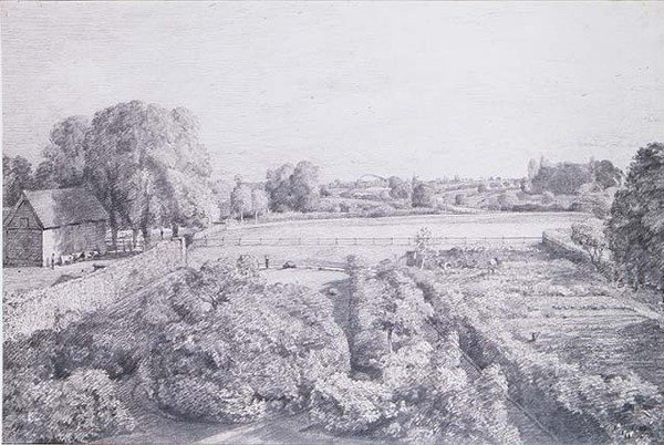 Vista de Bergholt Leste sobre a horta de Golding, casa do Constable de John Constable