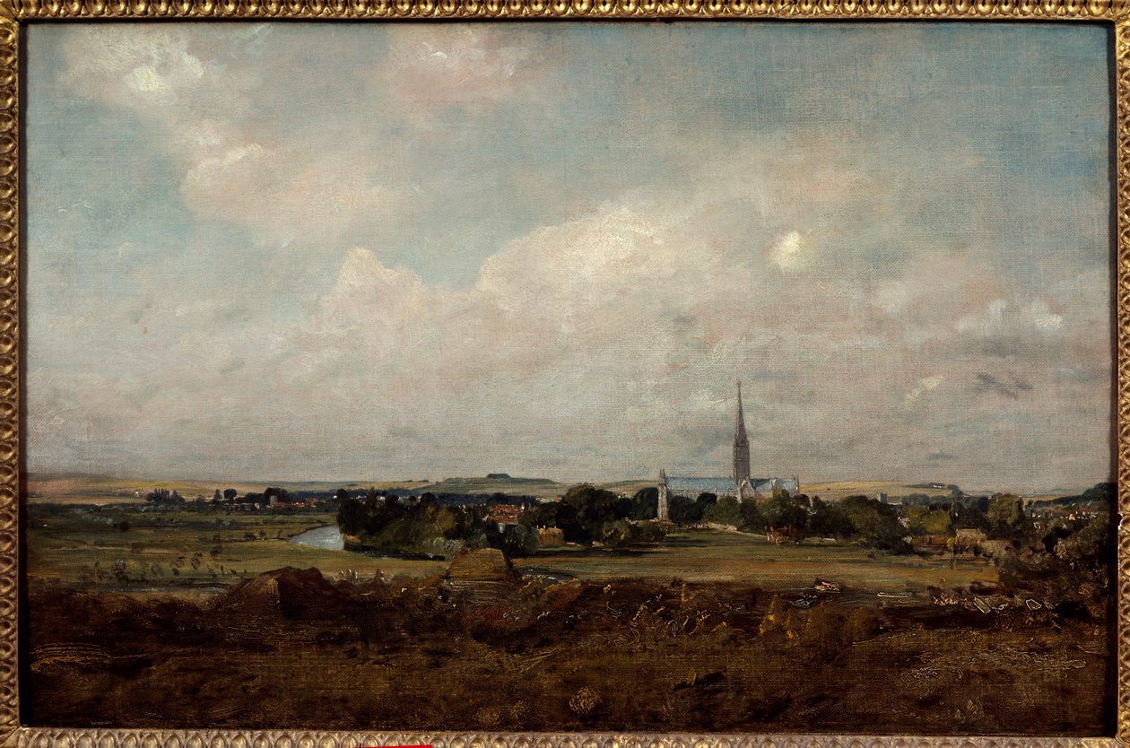 Vista de Salisbury na Inglaterra Pintura de John Constable (1776-1837) (ec.engl.) Sol. 0,35x0,51 m Paris, Musee du Louvre. de John Constable