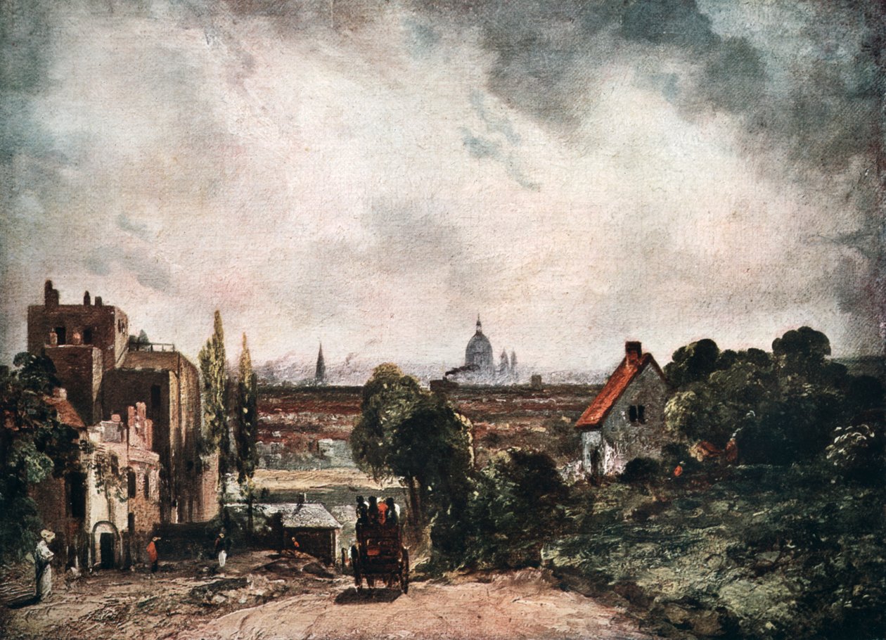 Vista da cidade de Londres de Sir Richard Steeles Cottage, século XIX 1913. de John Constable
