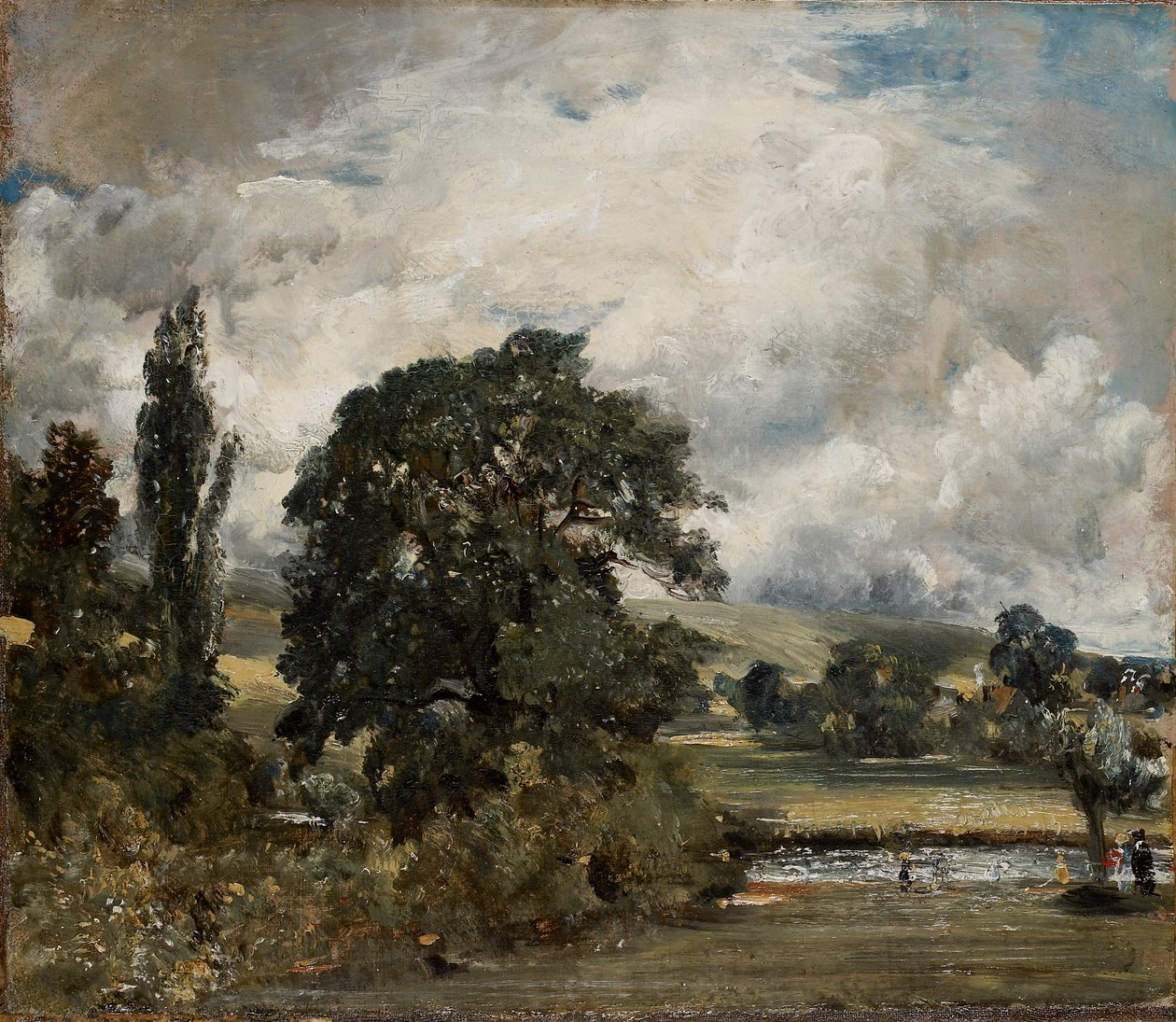 Water Meadows perto de Salisbury, 1820-1829 de John Constable