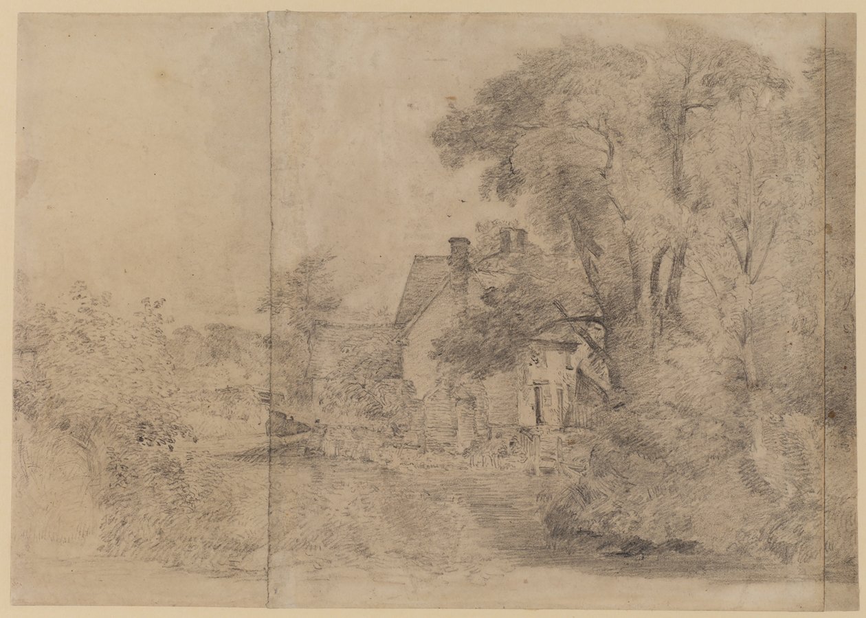Casa de Willy Lotts, East Bergholt, c.1820 (giz preto sobre papel) de John Constable