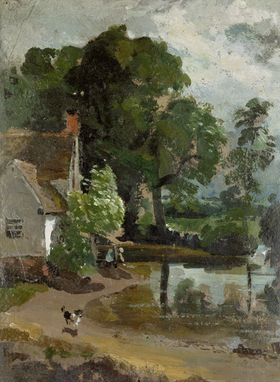 Casa de Willy Lott, perto de Flatford Mill, cerca de 1811 (óleo sobre papel) de John Constable