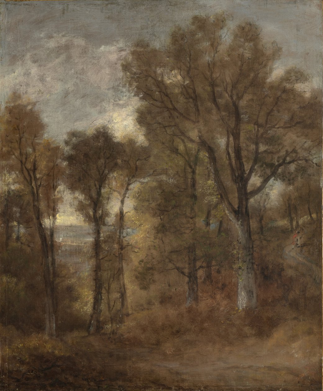Cena da floresta com vista para Dedham Vale, c.1802-03 de John Constable