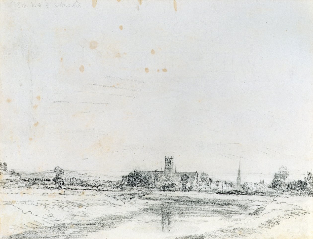 Catedral de Worcester do Sul (lápis) de John Constable