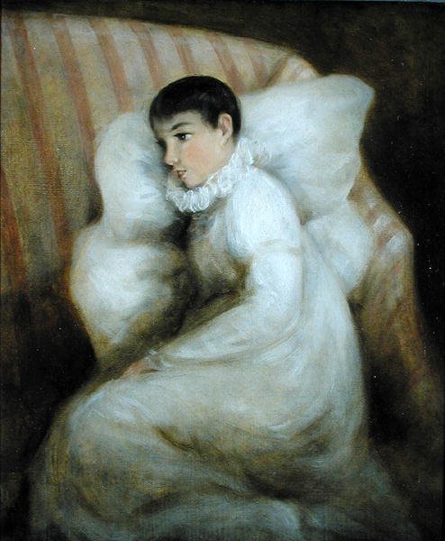 Menina descansando sobre um Sofá (óleo sobre tela) de John Constable