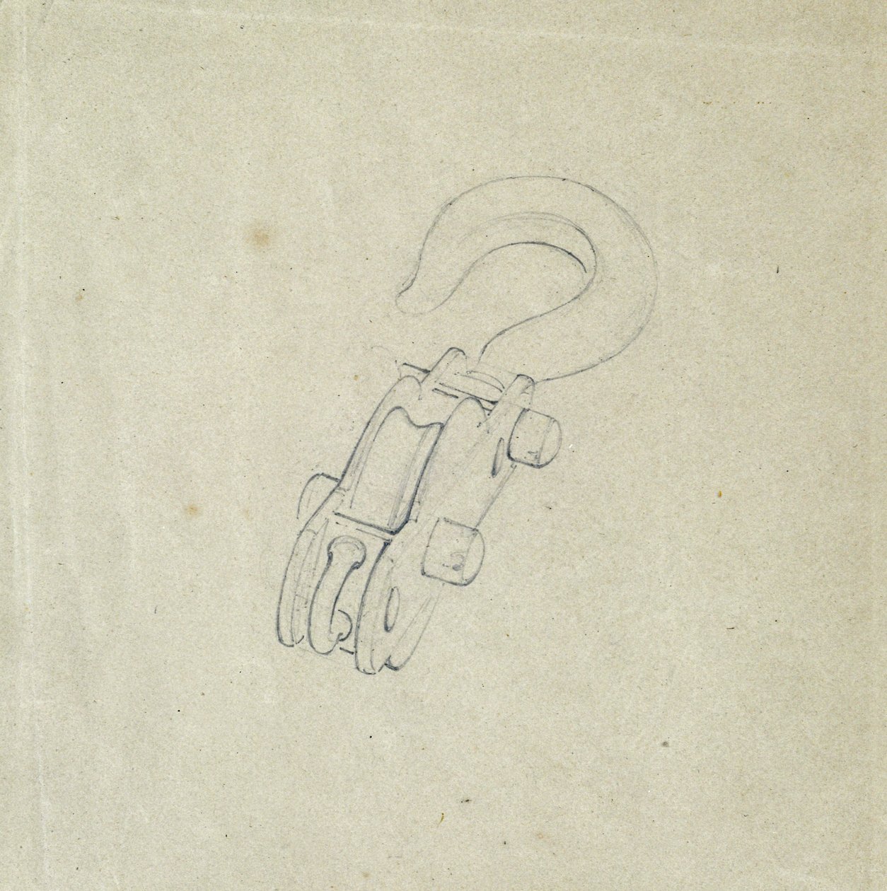Bloco e gancho, c.1835-38 (lápis sobre papel) de John Cooke Bourne