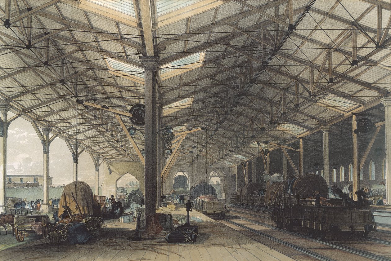 Galpão de Mercadorias, Bristol, Great Western Railway, 1846 de John Cooke Bourne