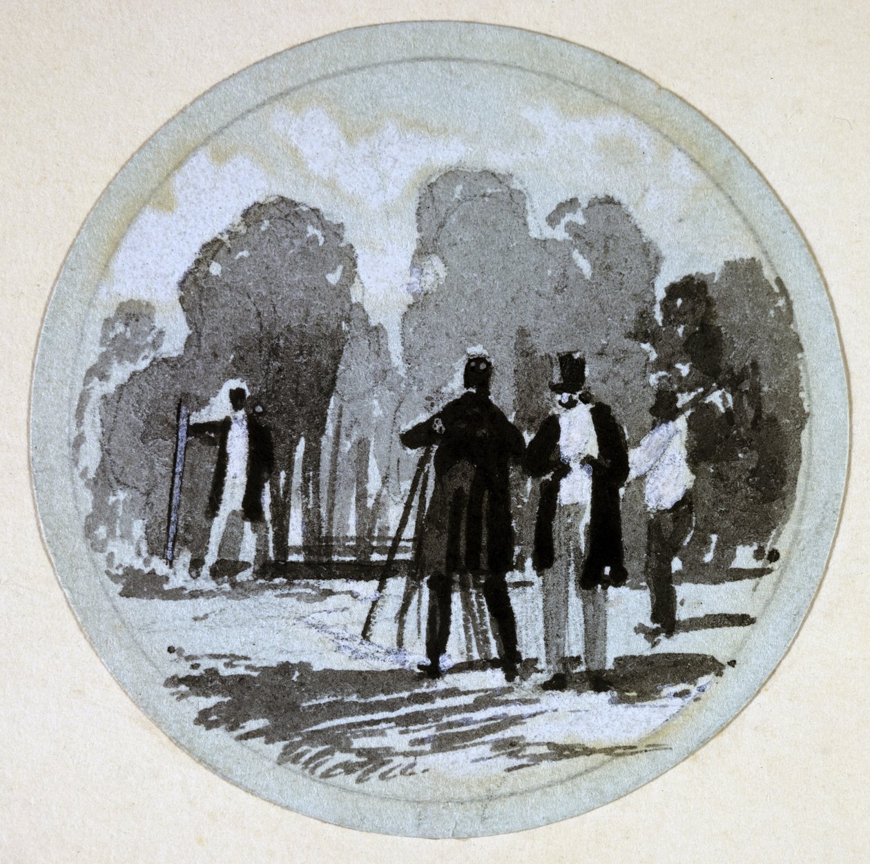 Nivelamento, London & Birmingham Railway, c.1838 (caneta e tinta e lavagem em papel) de John Cooke Bourne