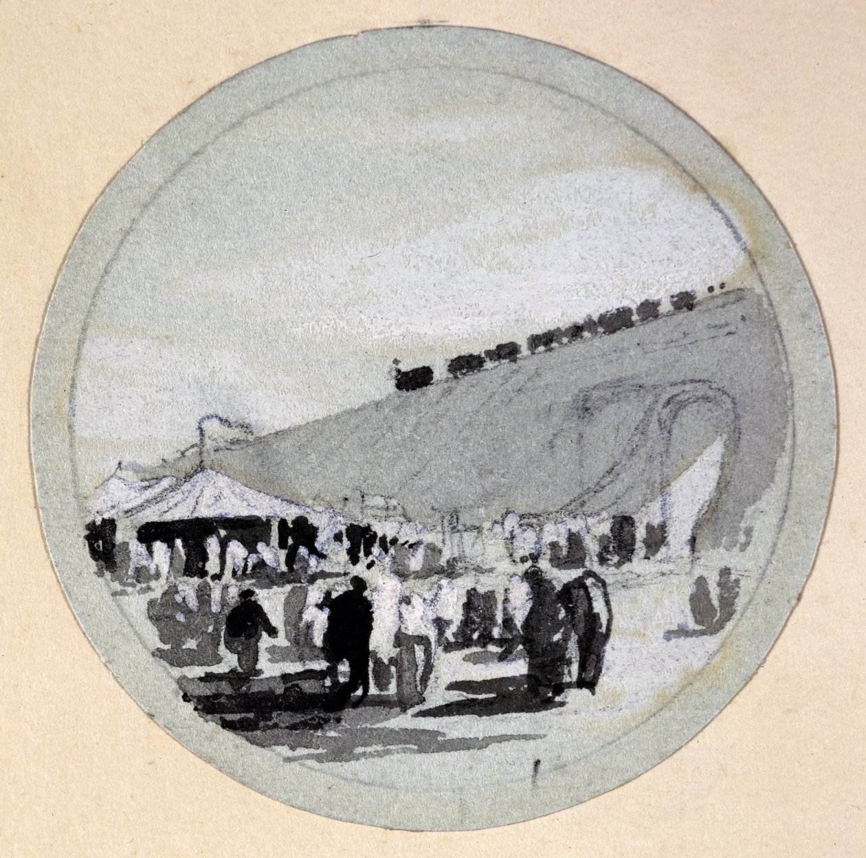 Abertura, Londres e Birmingham Railway, c.1838 (caneta e tinta e lavar no papel) de John Cooke Bourne