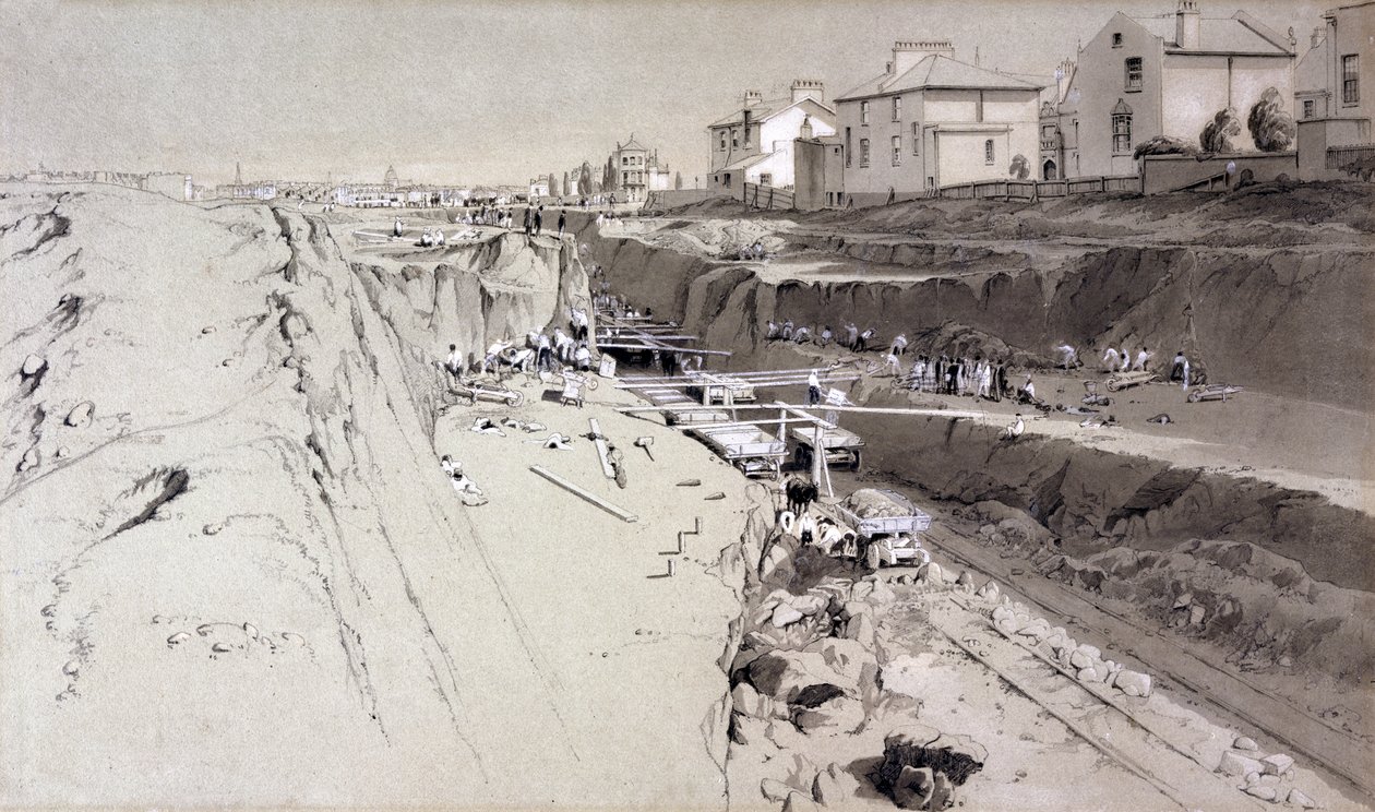 Park Village, 26 de agosto de 1836 (caneta e tinta e papel) de John Cooke Bourne