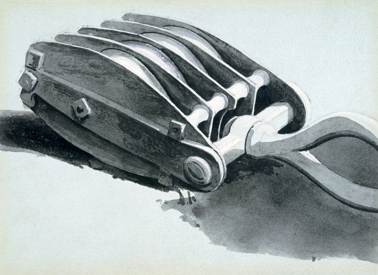 Roldana usada na construção ferroviária, 1833-38 (caneta e tinta e papel) de John Cooke Bourne