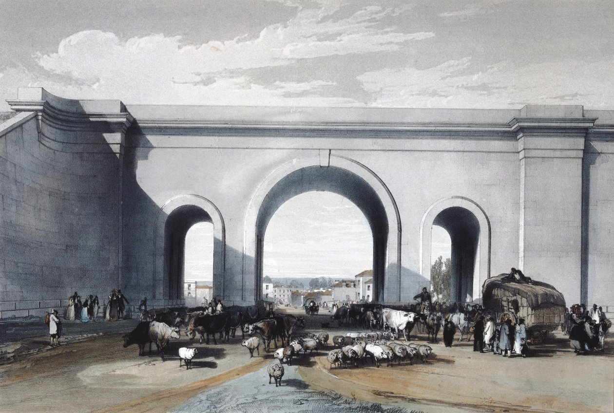 Ponte ferroviária em Chippenham, Wiltshire, 1846 de John Cooke Bourne