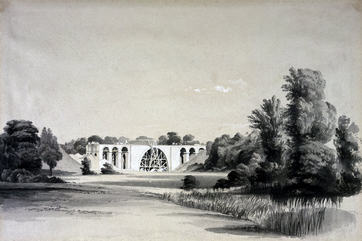 Viaduto de Sowe, perto de Binley, 2 de julho de 1837 (caneta e tinta e papel) de John Cooke Bourne