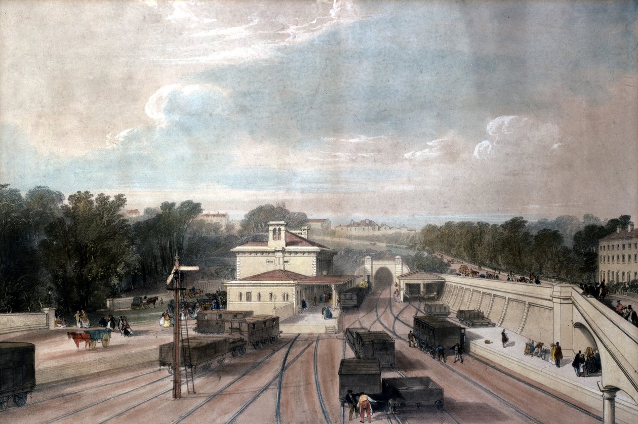 Estação Ferroviária Tunbridge Wells, Kent, c.1840s de John Cooke Bourne
