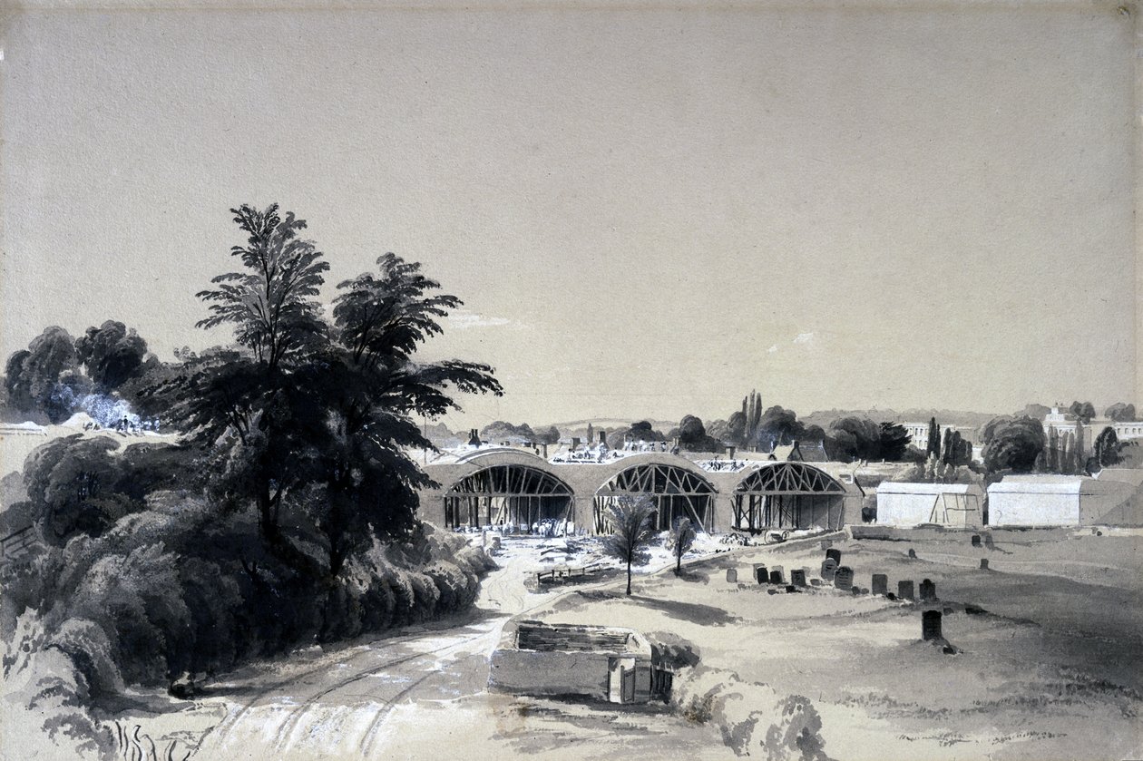 Weedon, Northamptonshire, 6 de julho de 1837 (caneta e tinta e papel) de John Cooke Bourne