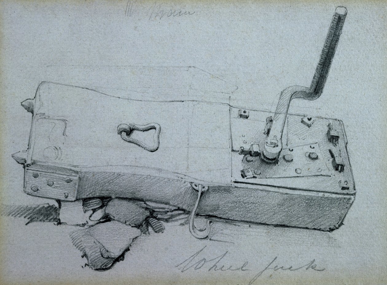 Jaque de roda, 1830s (caneta & tinta e lava em papel) de John Cooke Bourne