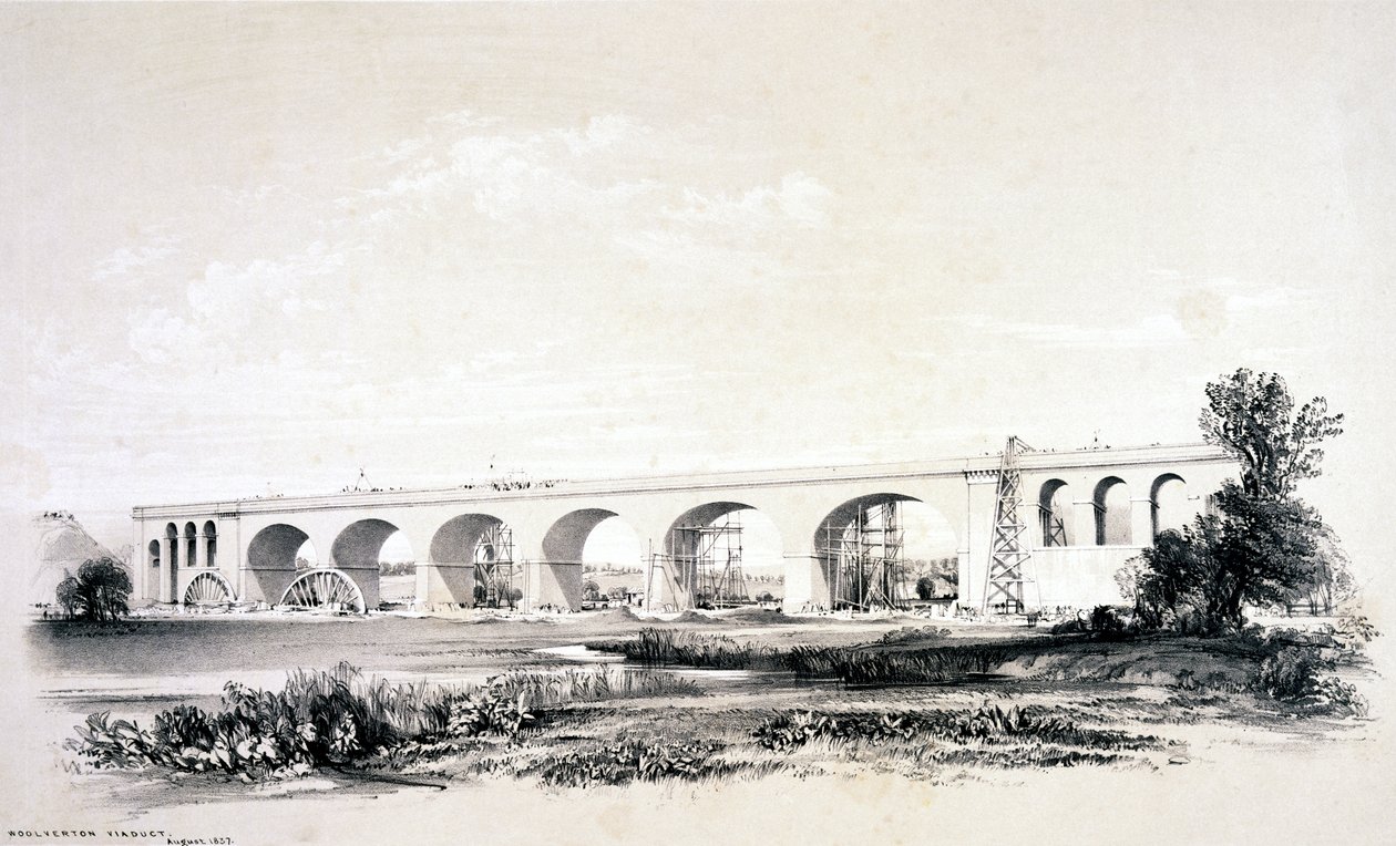 Viaduto de Wolverton, agosto de 1837 de John Cooke Bourne