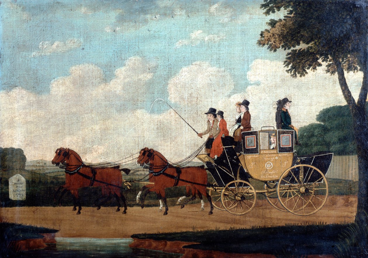 O Royal Mail Coach, Chelmsford para Londres, 1799. de John Cordrey