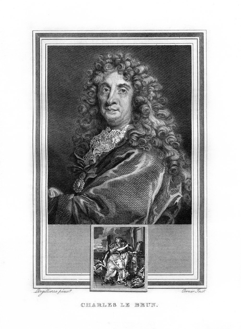 Charles le Brun, pintor da época barroca francesa, 1825. de John Corner
