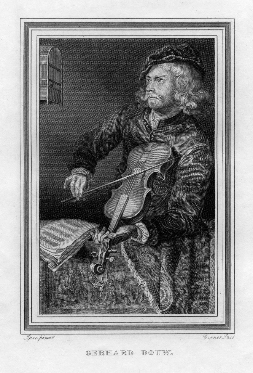 Gerrit Dou 1613-1675, pintor holandês, 1816. de John Corner