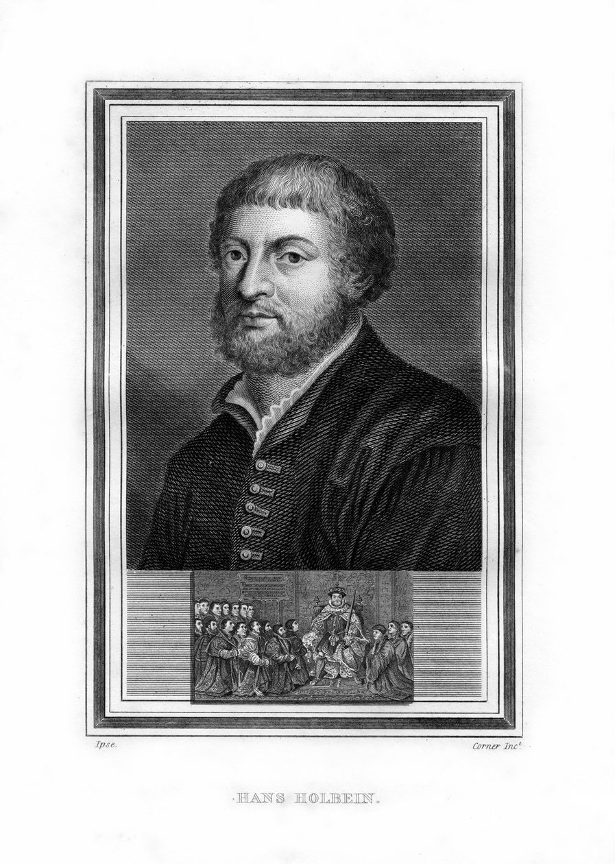 Hans Holbein, o pintor alemão do Renascimento do norte mais jovem, 1825. de John Corner