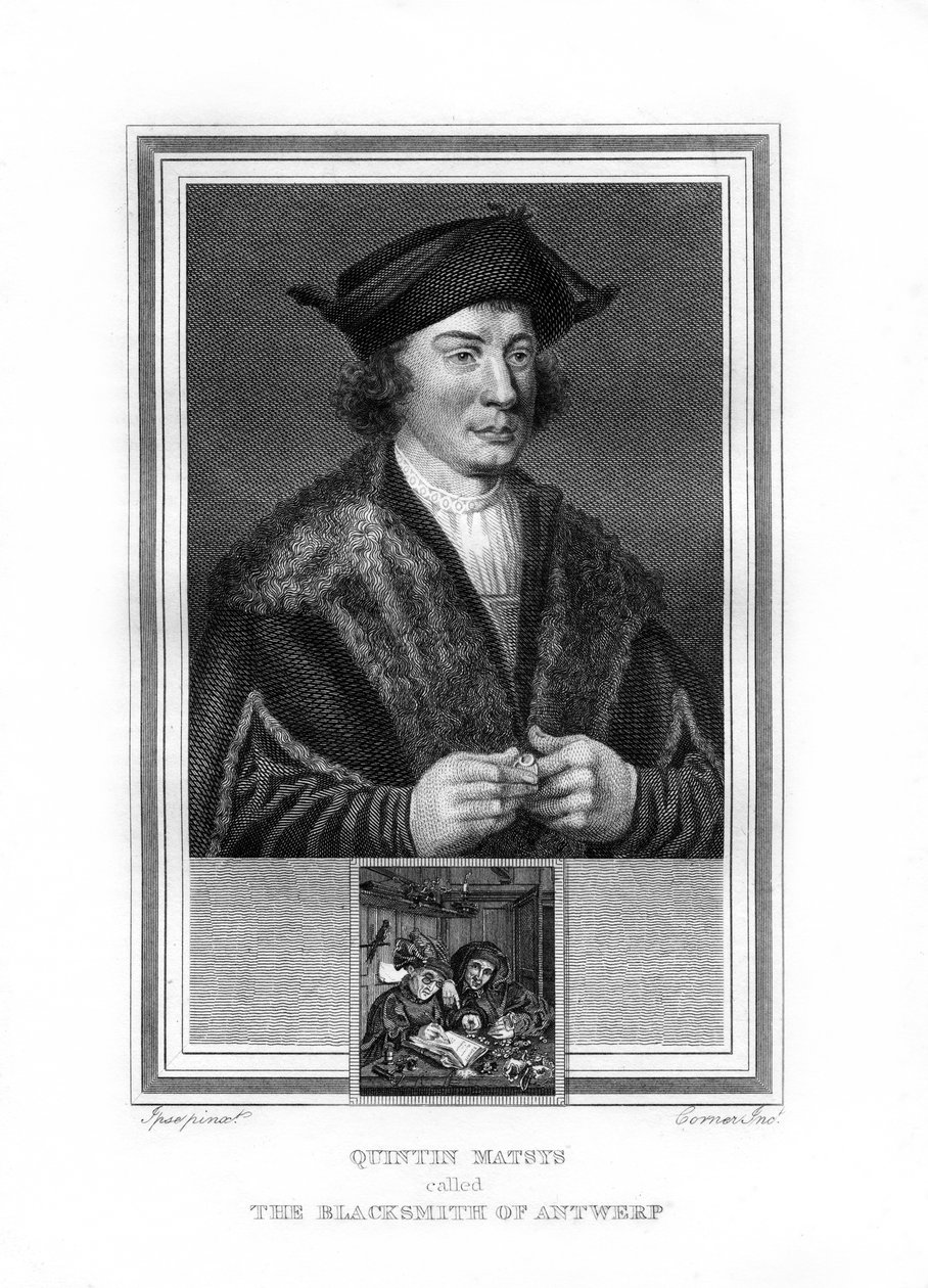 Quentin Matsys, pintor na tradição flamenga, 1825. de John Corner